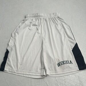 Champro white and black Wekeela logo athletic shorts